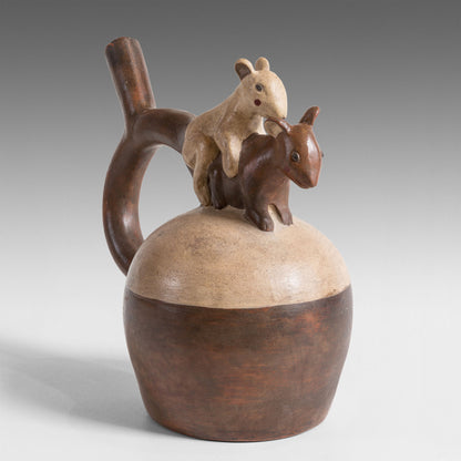 Mouse couple stirrup vase