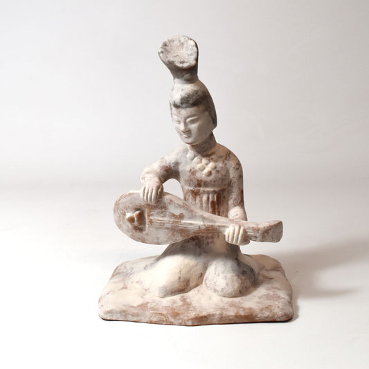 Seated woman musician with a lute