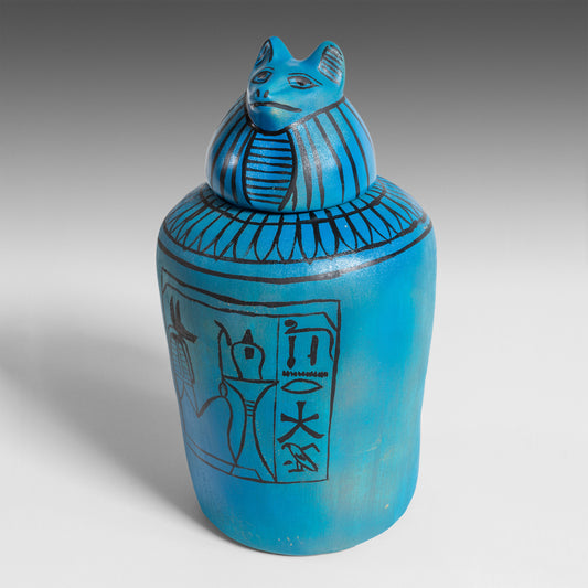 Vase canope Douamoutef bleu