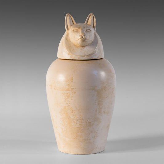 Douamoutef ‘Dog head’ canopic vase